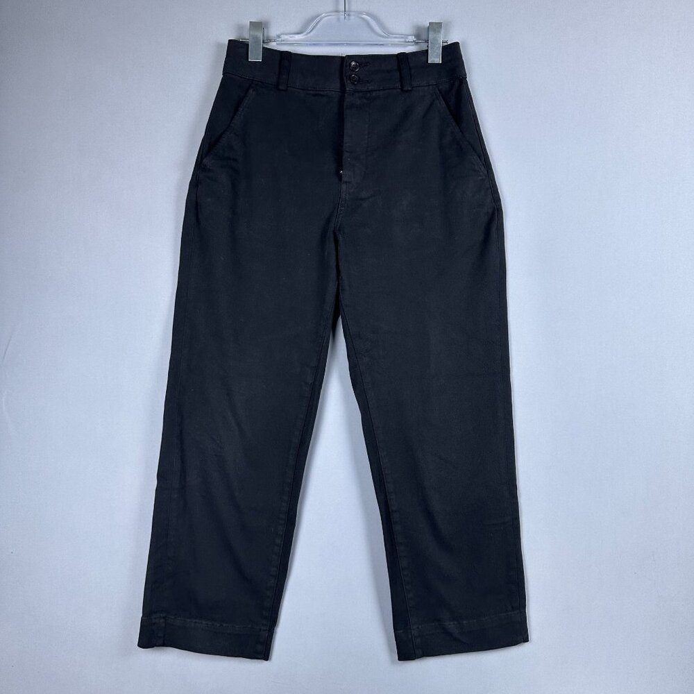 Everlane Straight Leg Crop Pants Mens Size 6 High Rise Dark Wash Black - Picture 1 of 12